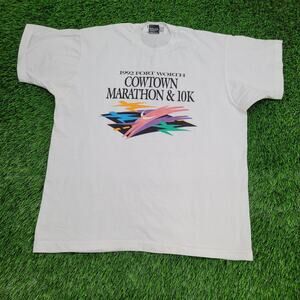Vintage 1992 Cowtown Marathon Shirt XL 22x26 USA